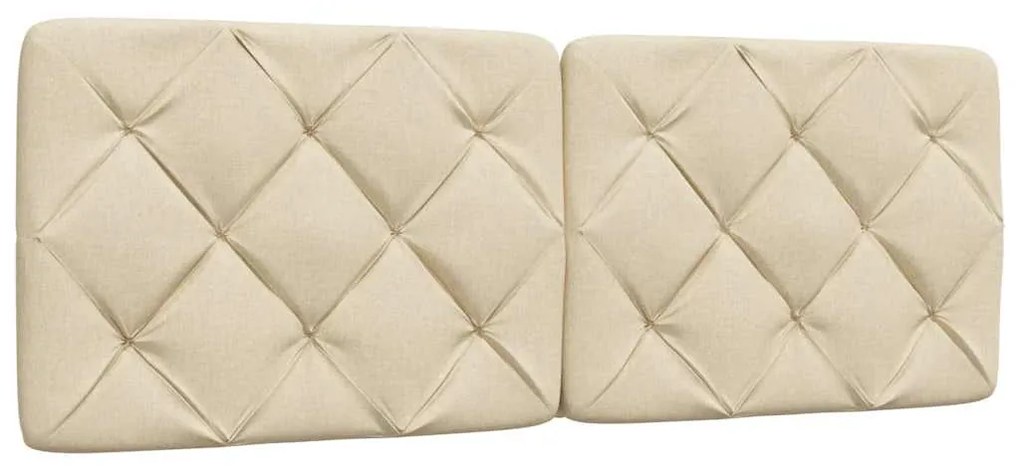 Estrutura de cama sem colchão 120x200 cm tecido cor creme