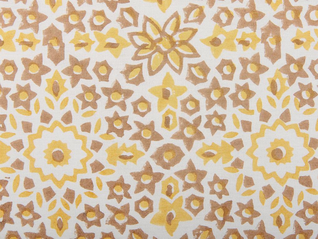 Almofada decorativa com padrão floral amarelo e castanho 45 x 45 cm LYCROIS Beliani