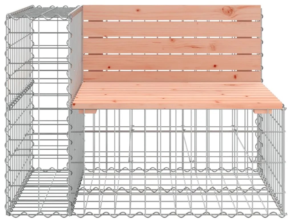 Banco jardim design gabião 184x71x65,5cm madeira douglas maciça