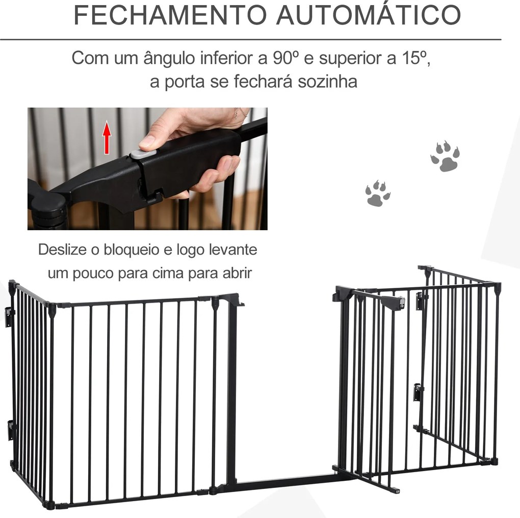 PawHut Barreira de Segurança para Animais de Estimação Barreira Dobráv