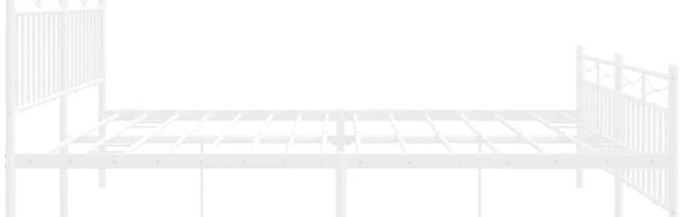 Estrutura de cama com cabeceira e pés 193x203 cm metal branco