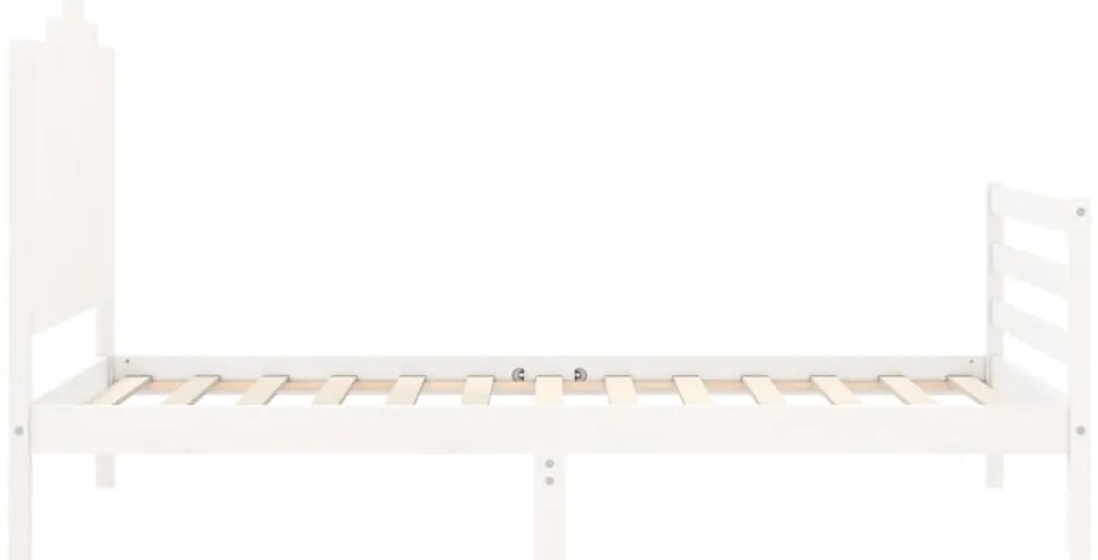 Estrutura de cama com cabeceira 100x200cm madeira maciça branco