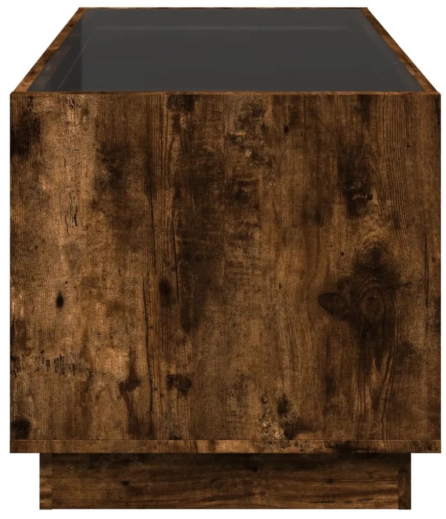 Mesa de centro luzes LED Infinity 70x50x50 cm carvalho fumado