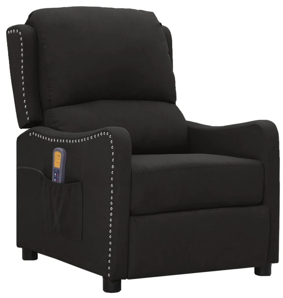 vidaXL Poltrona de massagens tecido preto