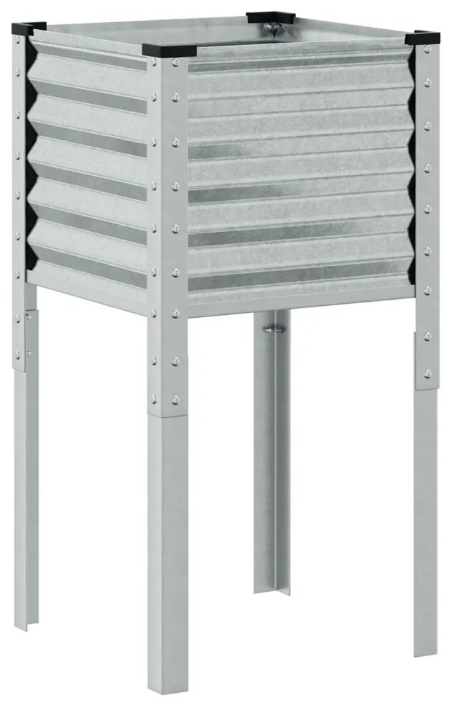 Vaso/floreira de jardim 45x45x88 cm aço galvanizado