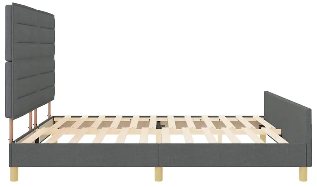 Estrutura de Cama de Tecido Cinza Escuro vidaXL 200x200 cm