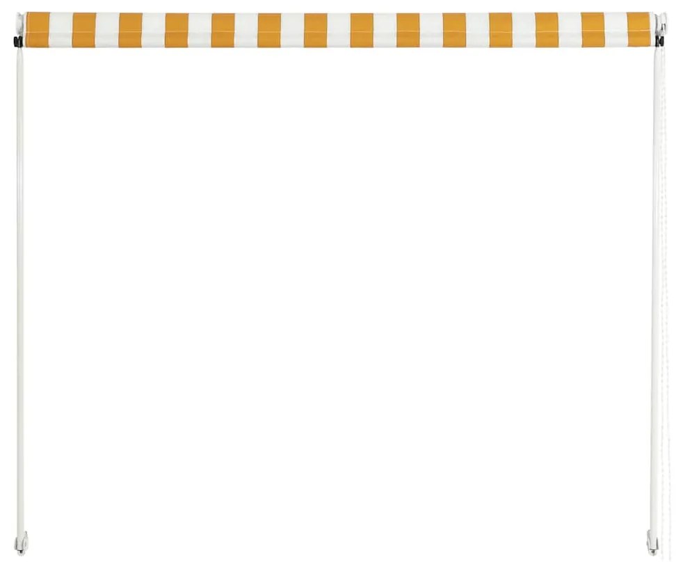 Toldo retrátil 150x150 cm amarelo e branco