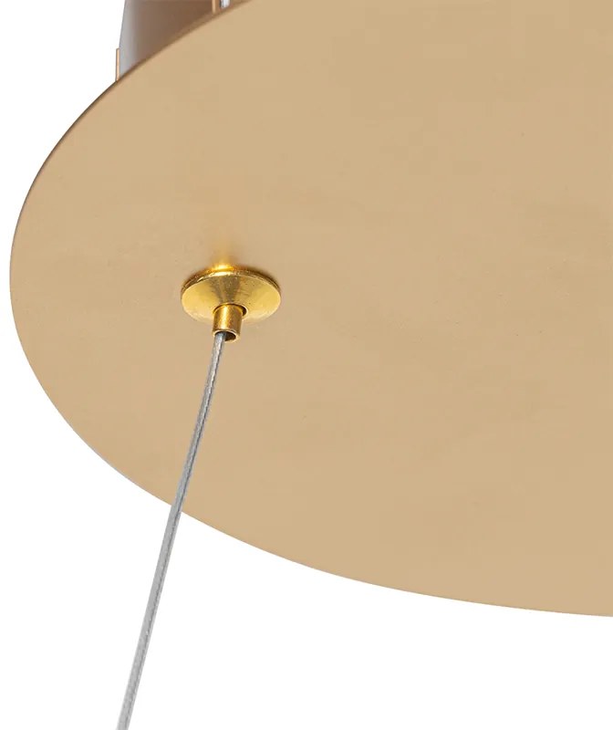 Candeeiro de suspensão design dourado 60 cm com LED regulável em 3 etapas - Anello