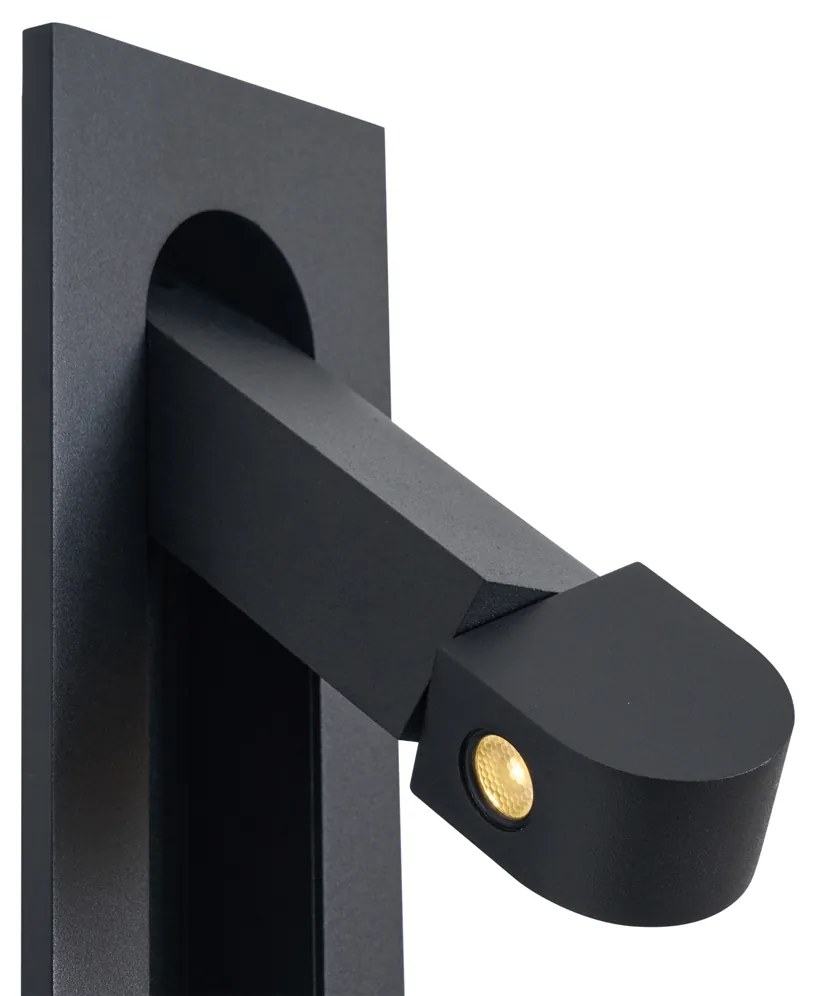 Candeeiro de parede moderno preto com LED e porta USB-C - Hilton