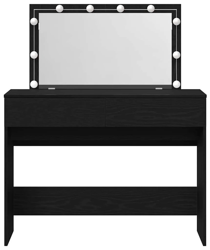 Toucador com LED Carvalho Preto 100x40x120 cm