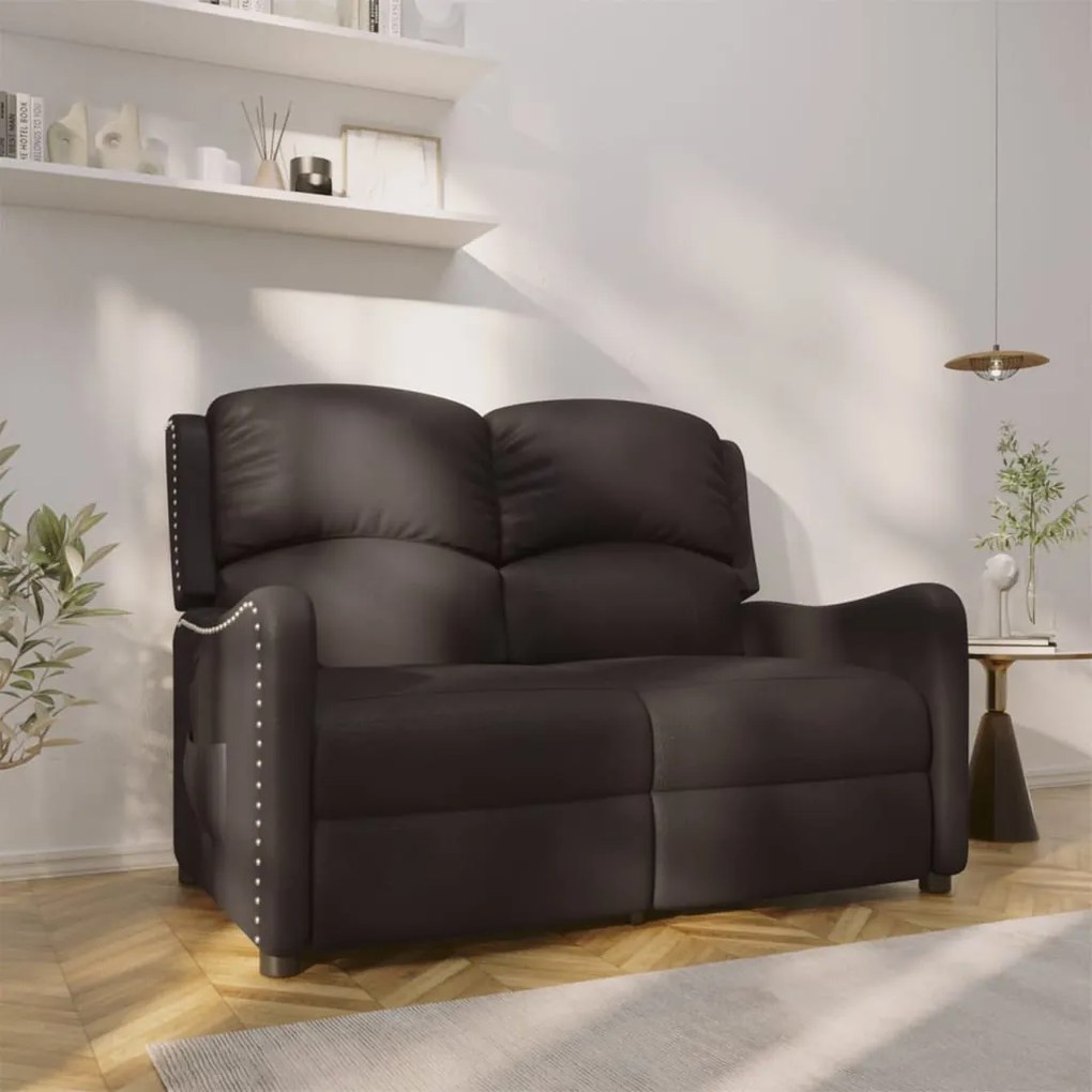 vidaXL Sofá reclinável 2 lugares couro artificial preto brilhante