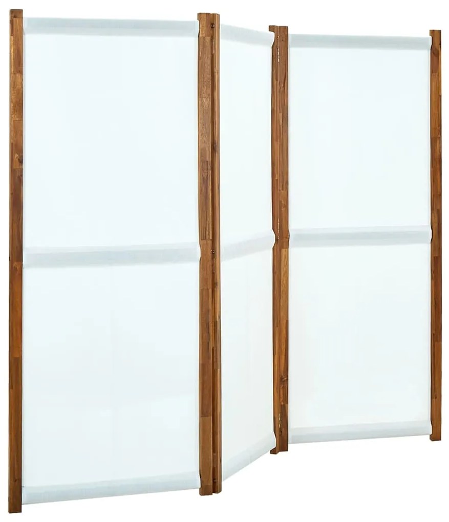 vidaXL Divisória/biombo com 3 painéis 210x170 cm branco