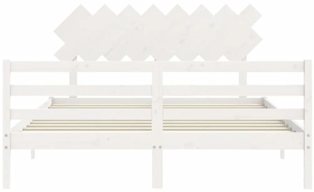 Estrutura de cama com cabeceira 160x200 cm madeira maciça