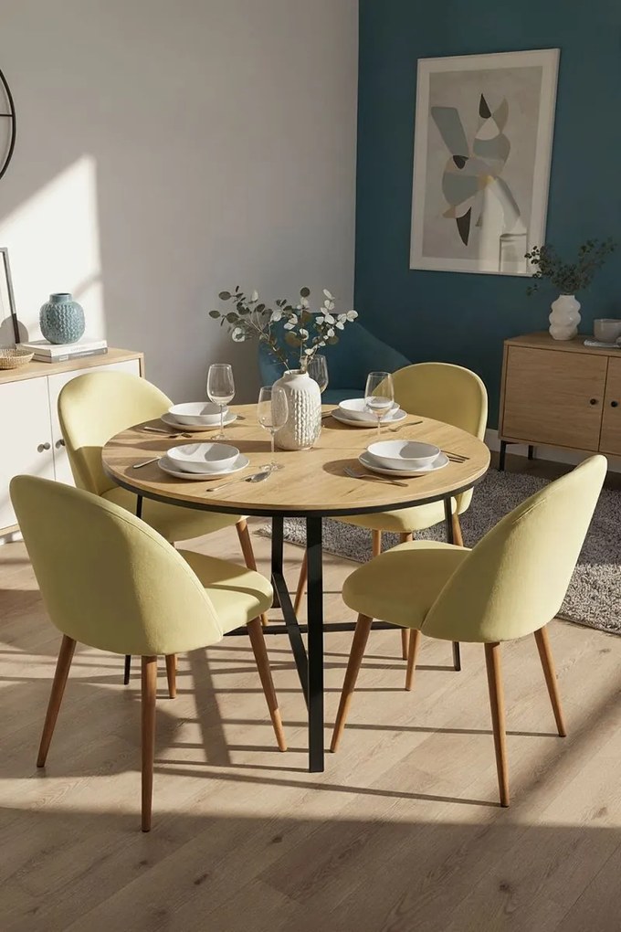 Pack 4 Cadeiras Vint Veludo - Amarelo dourado