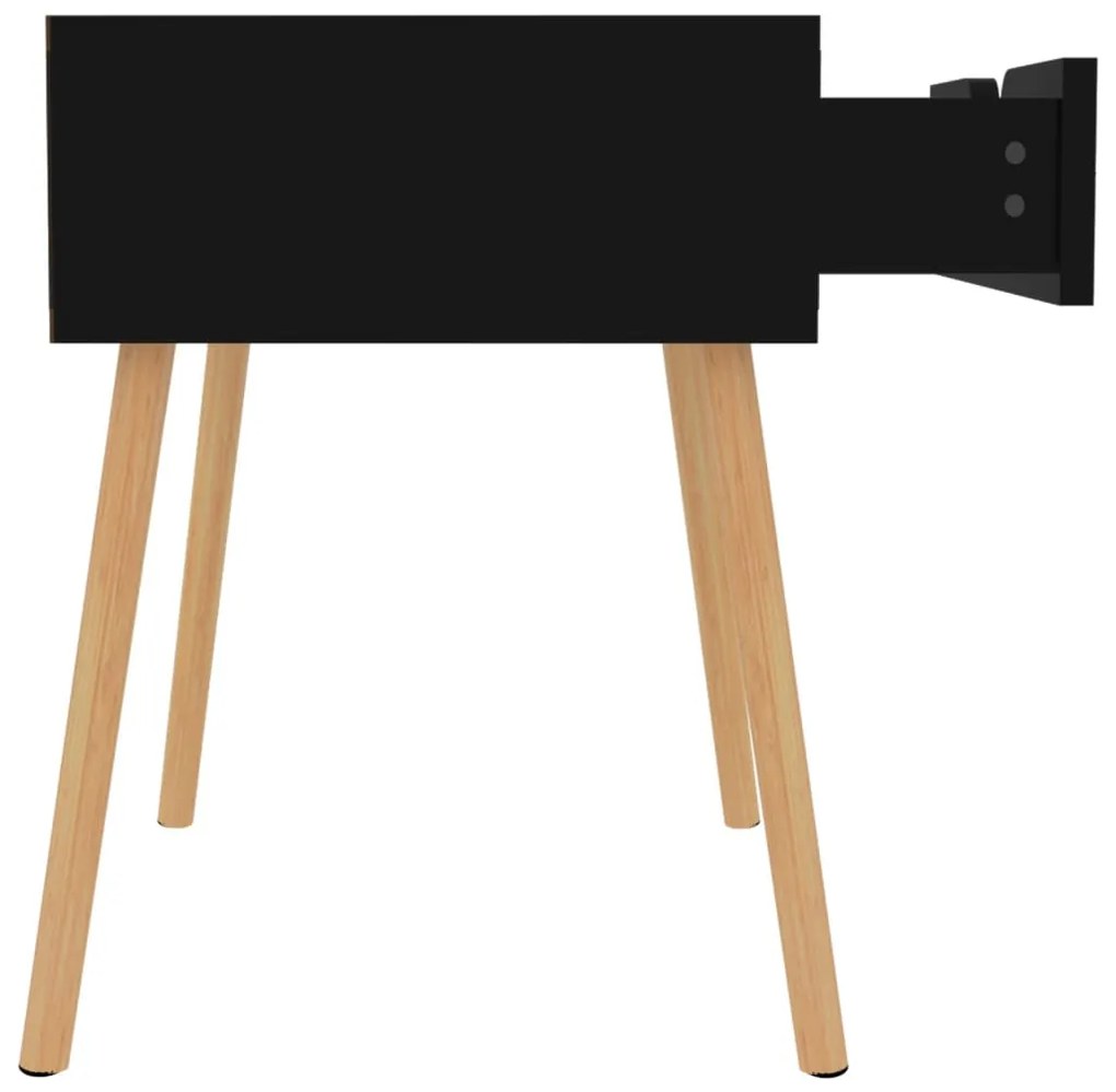 Mesa de cabeceira derivados de madeira preto brilhante