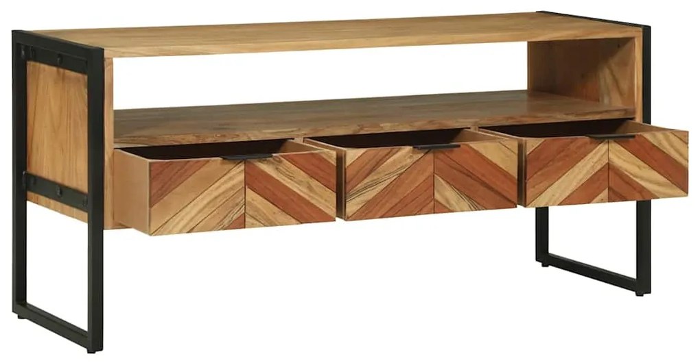 Armário de TV 100x35x50 cm Madeira Sólida de Acácia