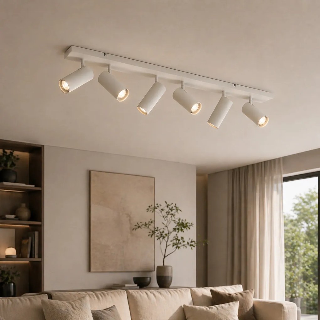 Plafon moderno bege 100cm 6-luzes ajustável - Renna