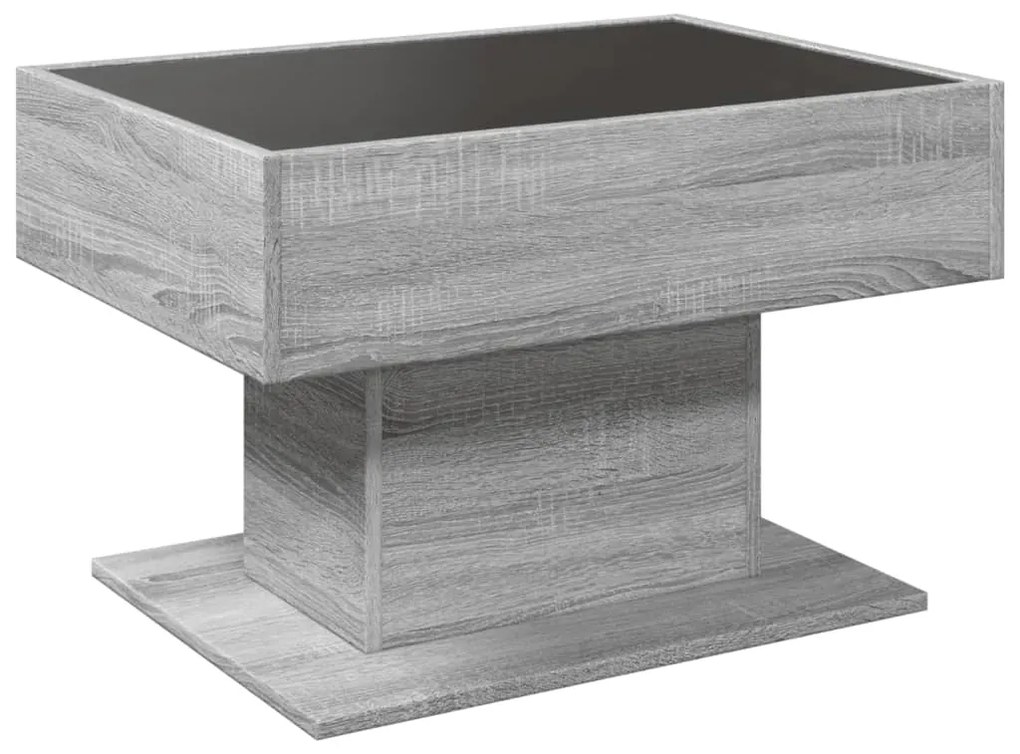 Mesa de centro c/ LEDs 70x50x45 cm derivados de madeira