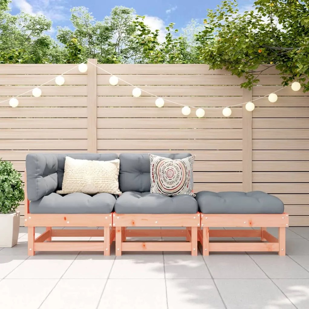 vidaXL 3 pcs conjunto lounge de jardim madeira de douglas maciça