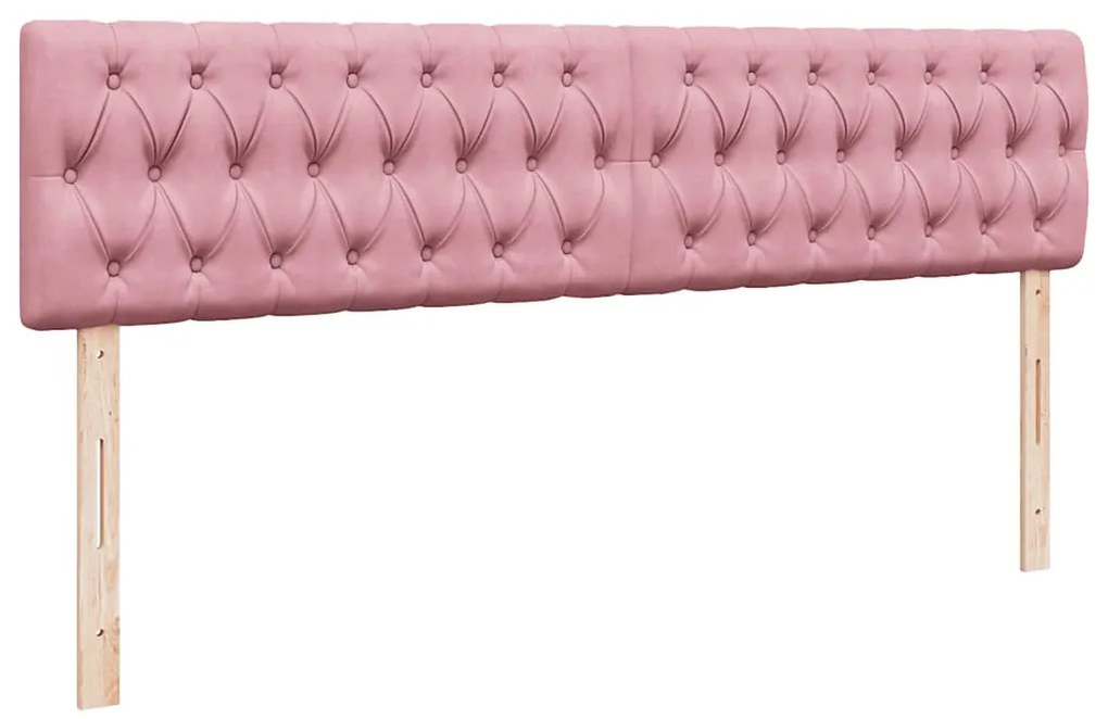Estrutura de cama otomana com colchões 180x200 cm veludo rosa
