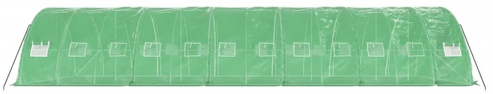 Estufa com estrutura de aço 60 m² 12x5x2,3 m verde