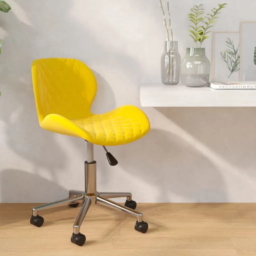 vidaXL Cadeira de jantar giratória veludo amarelo mostarda