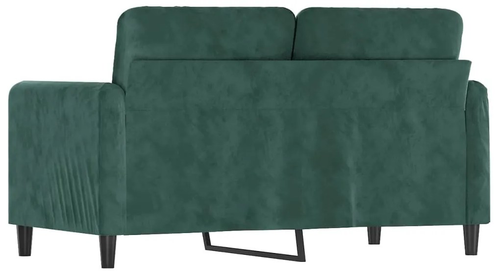 Sofá de 2 lugares 120 cm veludo verde-escuro