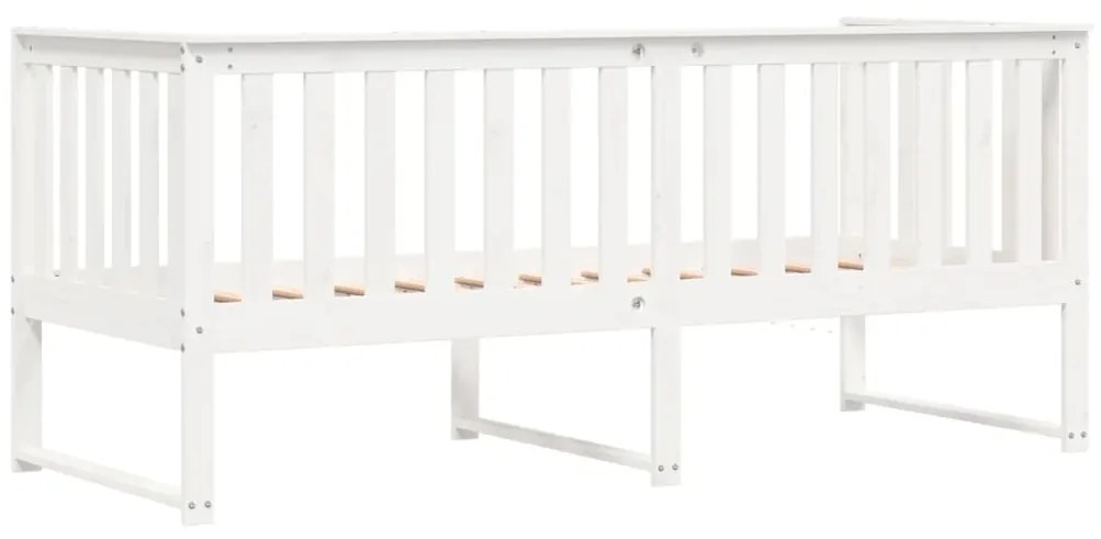 Sofá-cama 80x200 cm madeira de pinho maciça branco