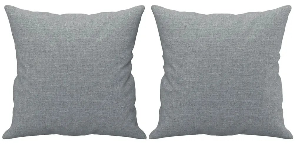 3 pcs conjunto de sofás com almofadas tecido cinzento-claro