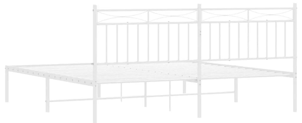 Estrutura de cama com cabeceira 183x213 cm metal branco