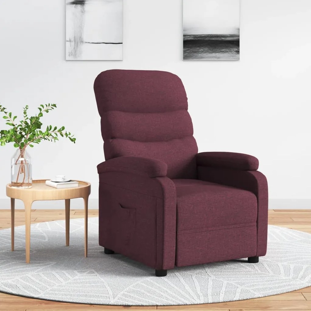 vidaXL Poltrona reclinável tecido roxo