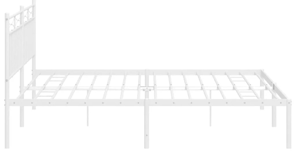 Estrutura de cama com cabeceira 183x213 cm metal branco