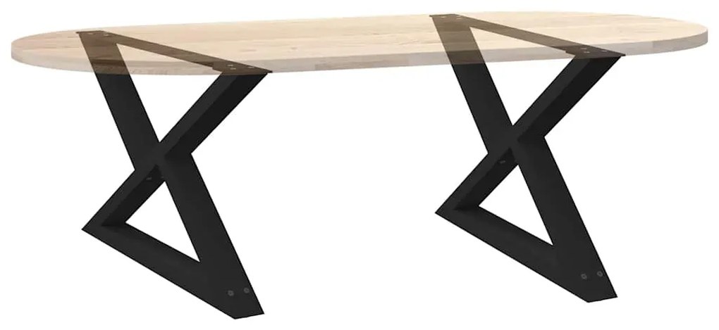 Pés para mesa de centro 2 peças preto 70x(42-43,3) cm aço