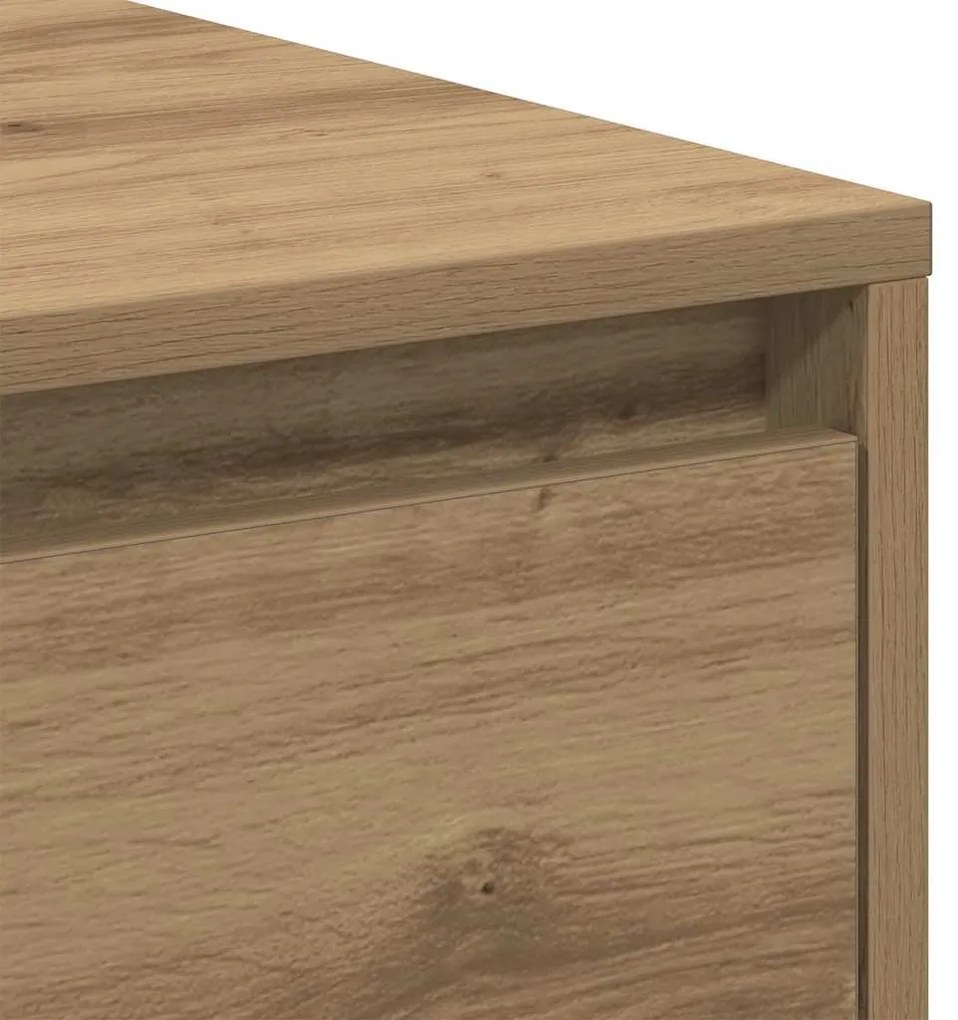 Mesa de cabeceira vidaXL Carvalhos Artesanal 45x34x44,5 cm Madeira Eng