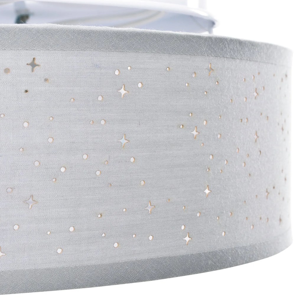 Luzes de Teto com Abajur Estelar Cinza Ø 38 cm Tecido E27
