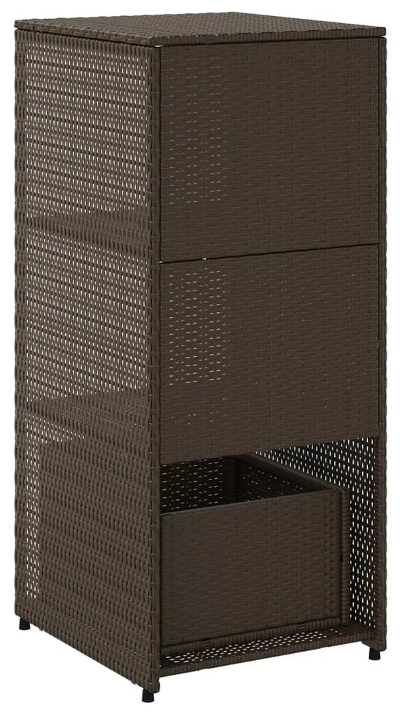 Armário de arrumação para jardim 50x55x115 cm vime PE castanho