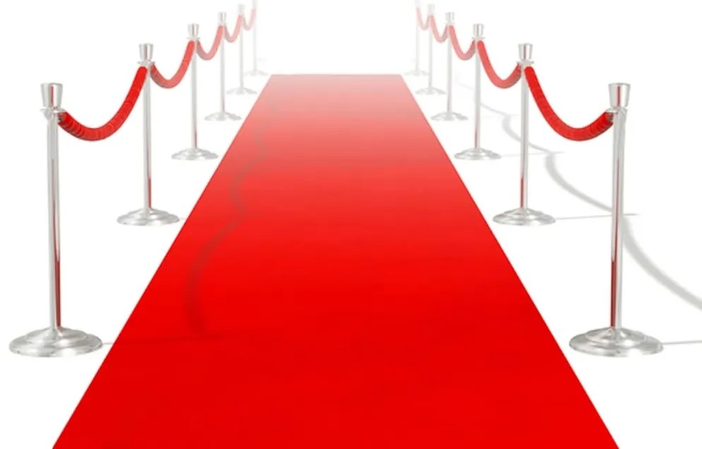 Tapete vermelho 1 x 5 m, pesado 400 g/m2