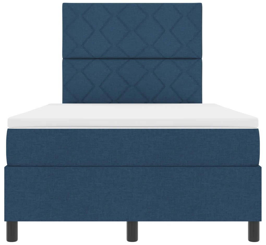 Cama Box Spring com Colchão Azul 120x200 cm Tecido