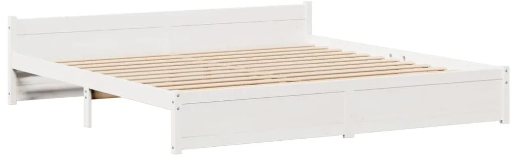 Estrutura de cama c/ cabeceira sem colchão 200x200 cm branco