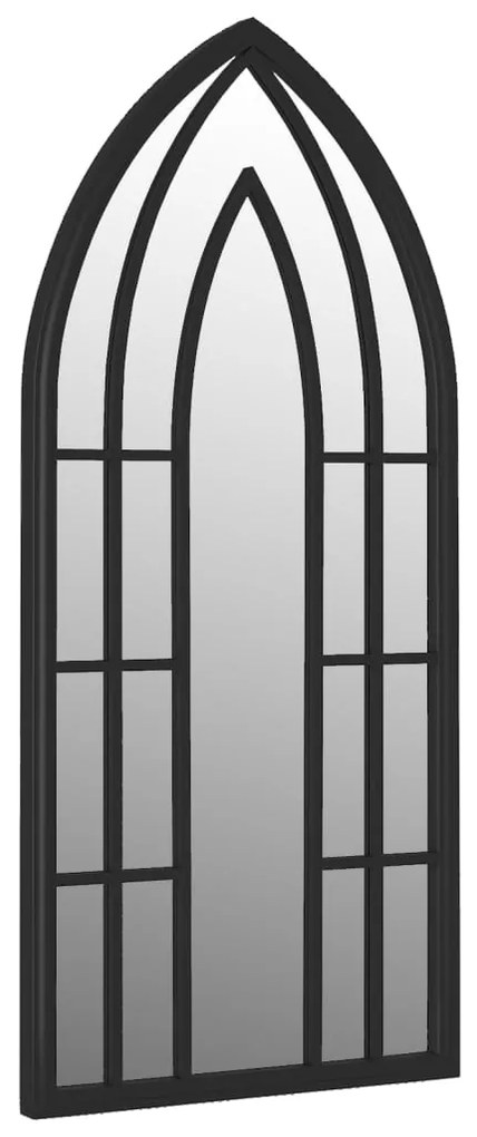 Espelho de jardim p/ uso exterior ferro 100x45 cm preto