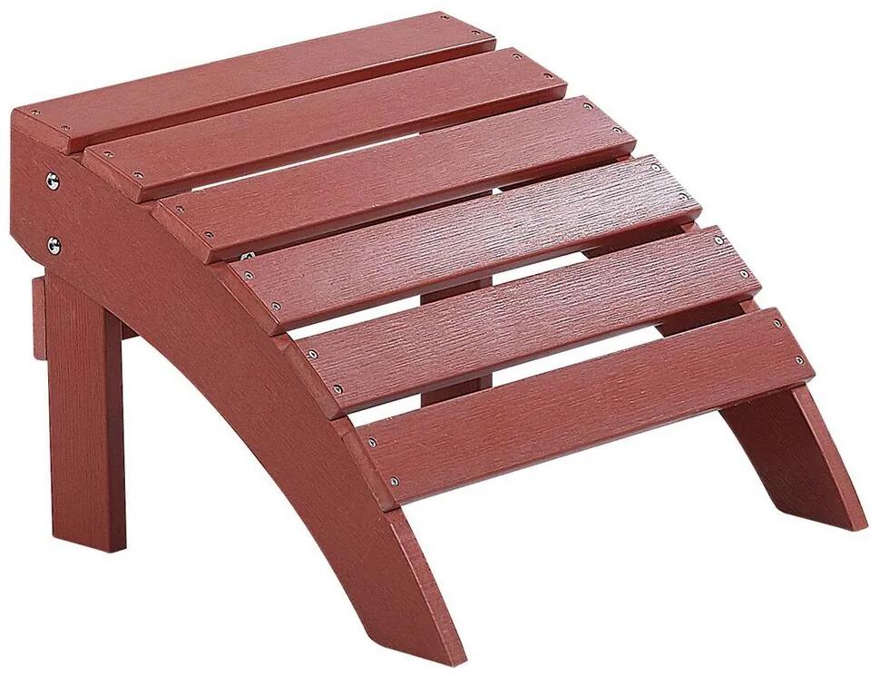 Cadeira de jardim vermelha com repousa-pés ADIRONDACK Beliani
