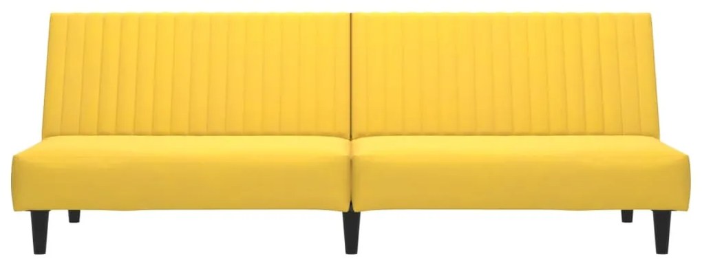 Sofá-cama de 2 lugares veludo amarelo