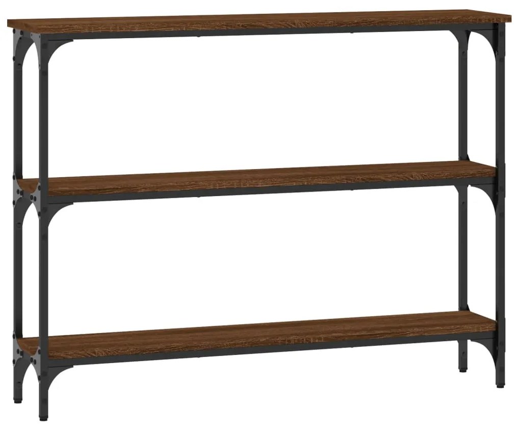 Mesa consola 100x22,5x75 cm derivados madeira carvalho castanho
