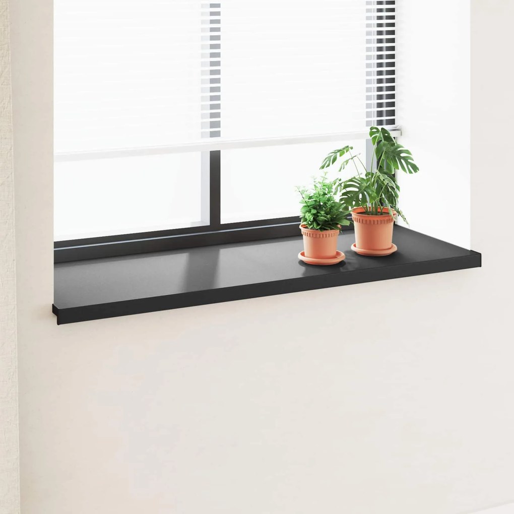 vidaXL Soleira de Janela Preto com Textura de Madeira PVC