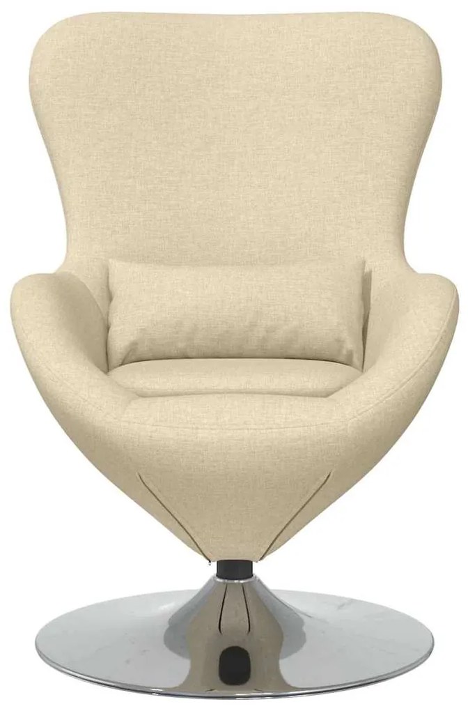 Poltrona de Ovo vidaXL em Tecido Creme