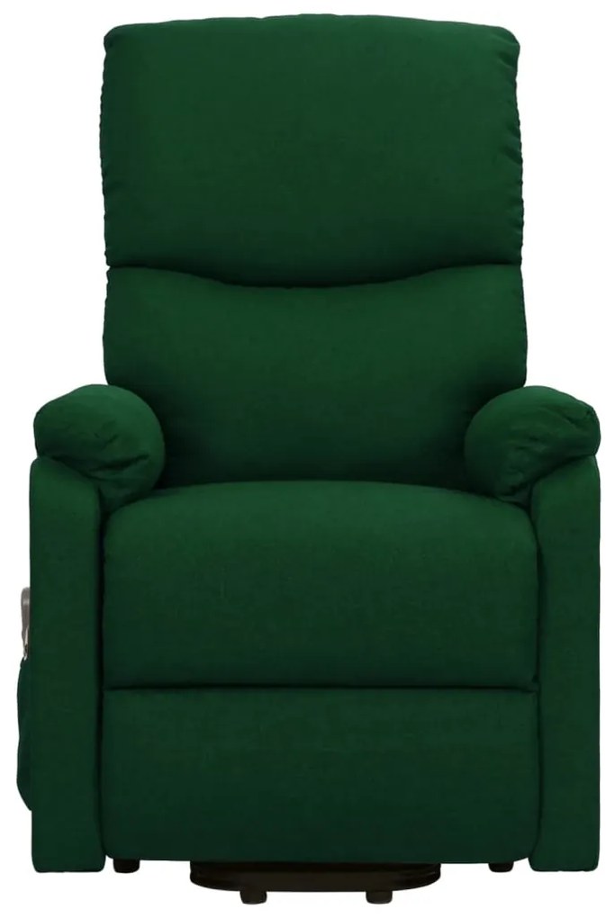 Poltrona elevatória de massagens tecido verde-escuro