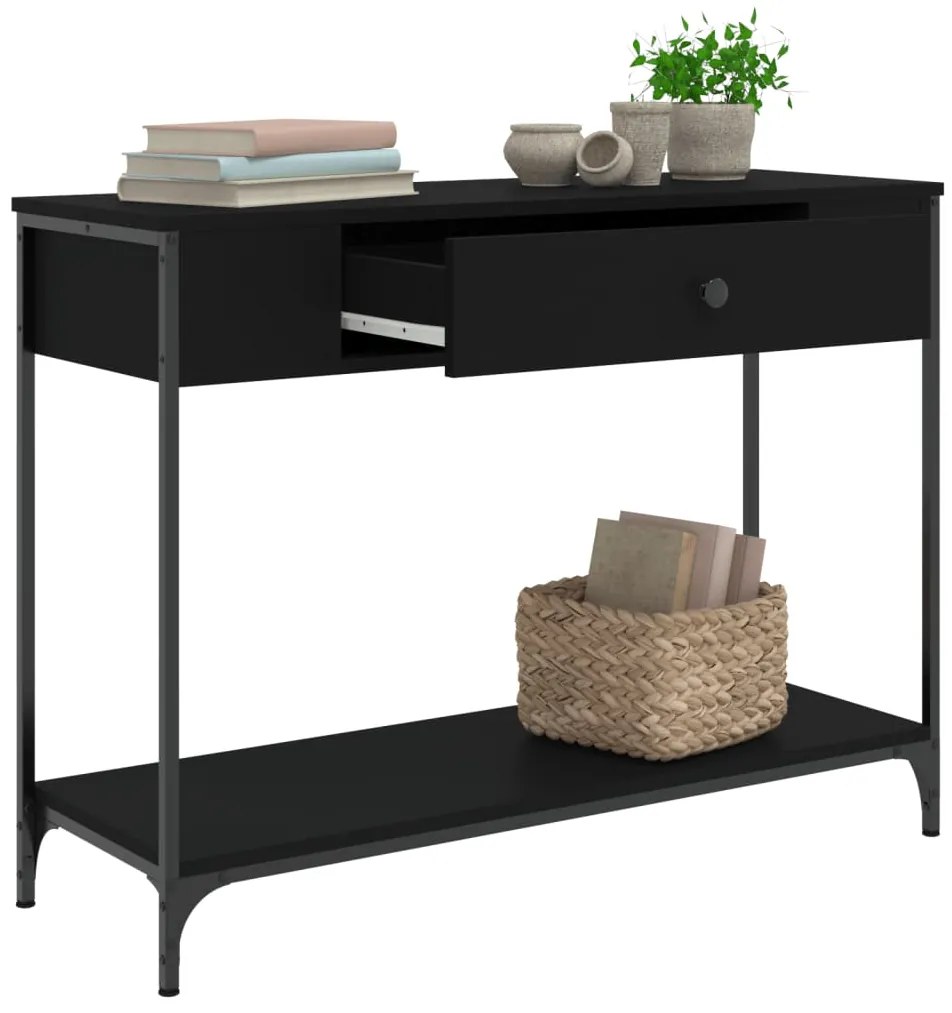 Mesa consola 100x34,5x75 cm derivados de madeira preto
