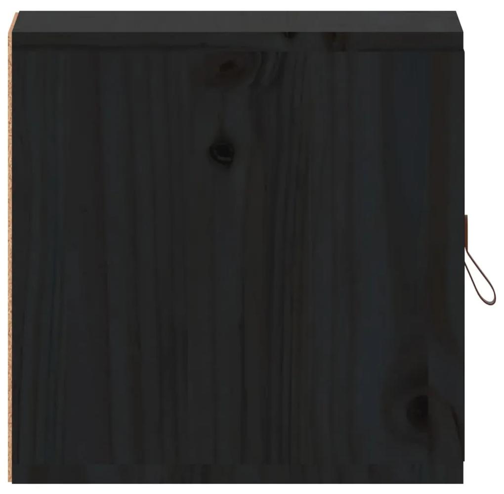 Armários de parede 31,5x30x30 cm pinho maciço preto