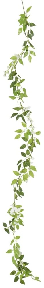 Grinaldas de flores de Natal 6 pcs 200 cm branco
