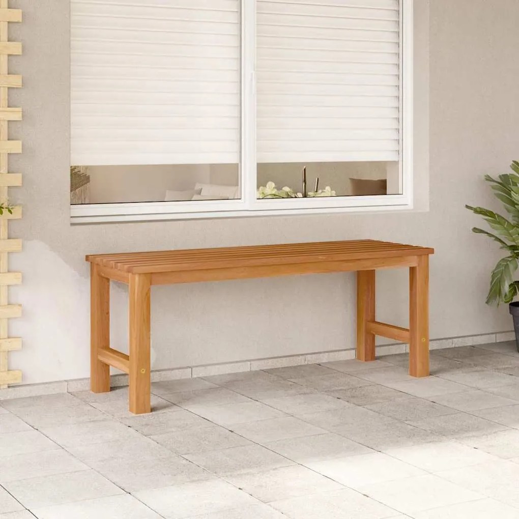 vidaXL Banco de jardim 114 cm madeira de teca maciça